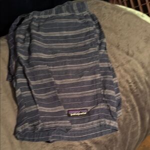 Patagonia Men's Navy Striped Athletic Shorts